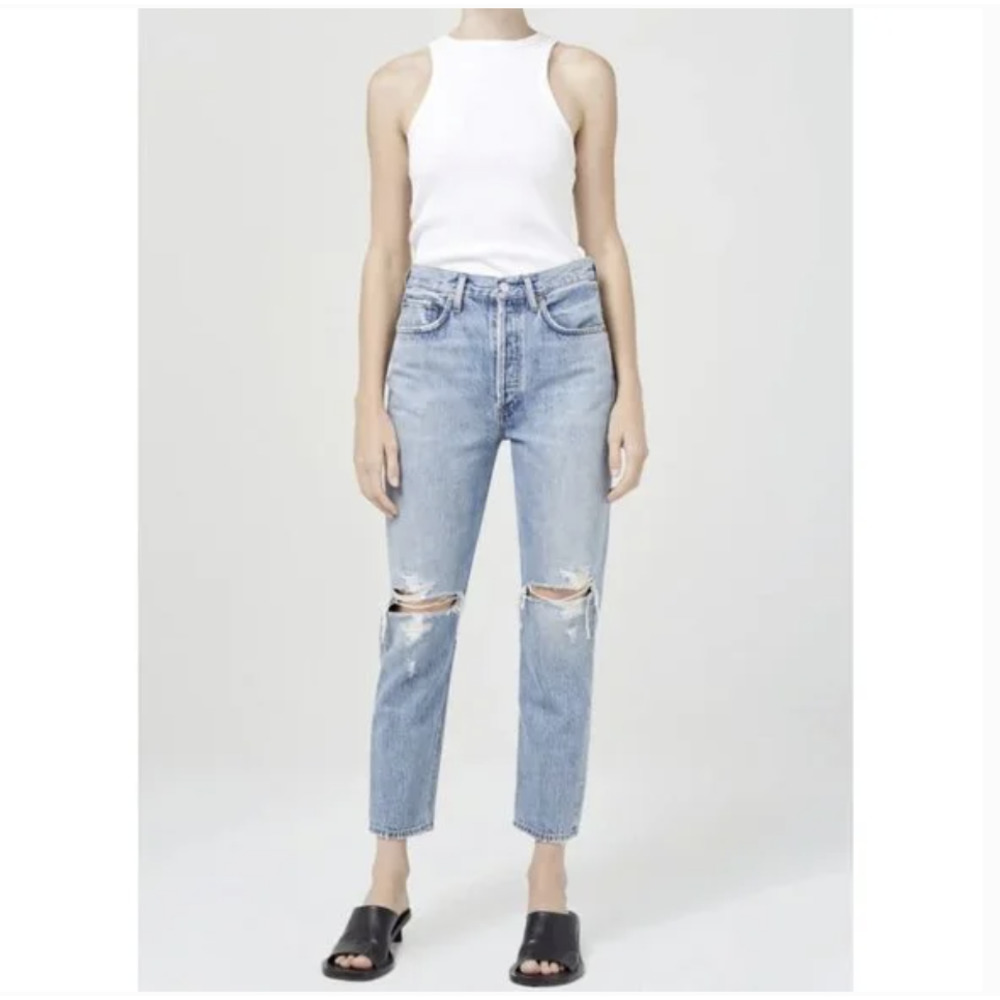 Agolde Riley High Rise Straight Crop Jeans 34
